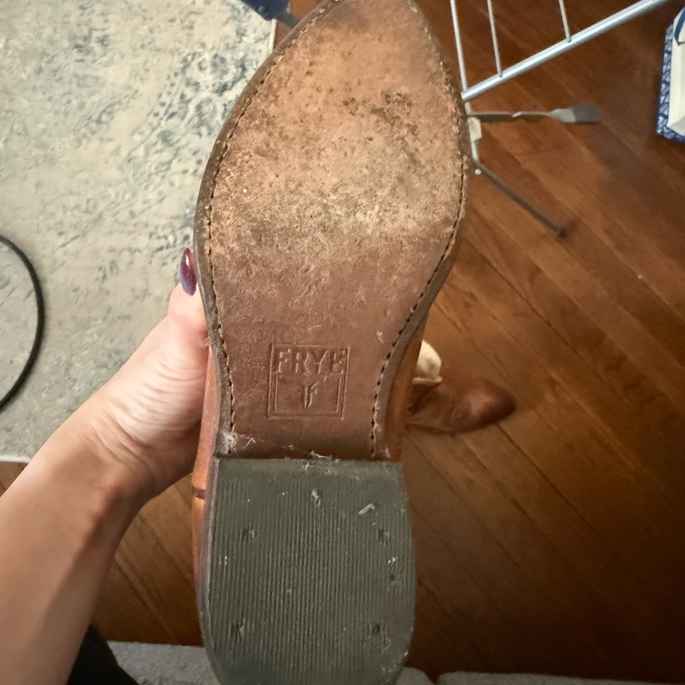 Frye Tan Leather Cowboy Boots - Picture 8 of 12